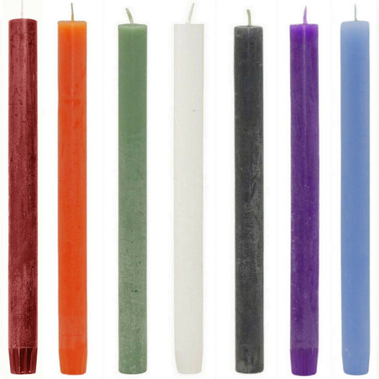 24 Stück Rustik Stabkerzen 270x23mm durchgefärbt Dinnerkerzen