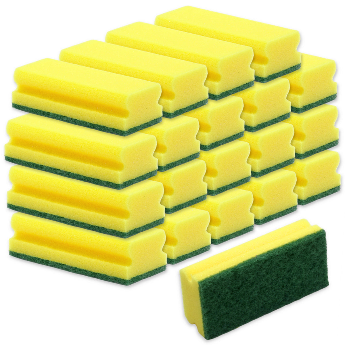 20 Stück Scheuerschwämme 150x70x45mm Topfreiniger Küchenschwamm - Gelb
