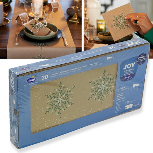 20 Stück Dunicel Mitteldecken 84x84cm Tischdecken NATURAL CHARM grün-braun